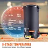 A commercial electric wax melter with a temperature gauge overlay showing different wax types and their melting points. Podgląd zdjęcia produktu
