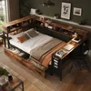 Eenvoudig bed, 120x200 cm, met opbergruimte en laadpoort, Productafbeelding-voorbeeld 4