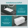 Collage showing different installation options for a bathroom sink. Produktbild-Vorschau