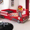 Kinderbett (70x140cm) Feuerwehr - mit LED-Beleuchtung - rot Produktbild-Vorschau 2