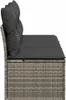 vidaXL Gartensofa mit Kissen 3-Sitzer Grau Poly Rattan Produktbild-Vorschau 5