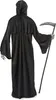 A person wearing a black Grim Reaper costume, holding a scythe. Anteprima dell’immagine prodotto