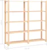 A wooden shelving unit with multiple shelves against a white background. Náhled obrázku produktu