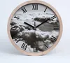 Holzuhr 30fi cm wanduhr - schwarze Spitzen - Luft Wolken Produktbild-Vorschau 1