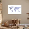 MuchoWow® Poster Weltkarte - Blau - Grau 90x60 cm - Produktbild-Vorschau 6