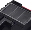 A close-up view of the top of a black tool organizer with a clear lid divided into three compartments. Náhled obrázku produktu