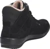 A black suede boot with a fur lining, shown from the side. Anteprima dell’immagine prodotto