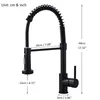 A black kitchen faucet with dimensions indicated by lines and text. Náhled obrázku produktu