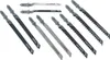 A collection of jigsaw saw blades laid out on a white background. Náhled obrázku produktu