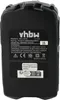 A close-up view of the back of a black battery pack with text and logos printed on it. Produktbild-Vorschau