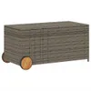 Gartentruhe mit Rollen Grau 190L Poly Rattan - Gartenboxen Produktbild-Vorschau 2