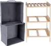 Grauer Holzschrank mit zwei Schubladen 46 cm Produktbild-Vorschau 8