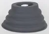 A gray silicone collapsible food cover is shown against a white background. Voir les images du produit