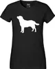 Huuraa Damen T-Shirt Labrador Retriever Silhouette L Black Produktbild-Vorschau 2
