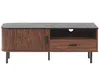 BELIANI Szafka RTV ciemnobrązowy z czarnym MDF 120 cm retro Podgląd zdjęcia produktu 6