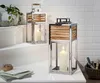 Laterne - Silbergrau - Braun - Holz - Edelstahl - Glas - 17 Produktbild-Vorschau 2