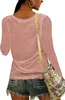 ASKSA Damen V-Ausschnitt T-Shirt Einfarbig Langarmshirts Produktbild-Vorschau 2