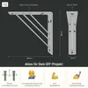 Diagrams and marketing text for a shelf bracket. Produktbild-Vorschau