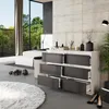Commode / Sideboard avec 6 tiroirs - Blanc Mat / Anthracite Voir les images du produit 6