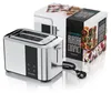 A toaster and its packaging are displayed on a white background. Produktbild-Vorschau