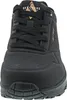 A close-up front view of a black Skechers sneaker. Anteprima dell’immagine prodotto