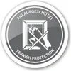 A circular badge with text and an icon indicating tarnish protection. Produktbild-Vorschau