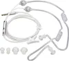 A white, coiled air tube headset with a 3.5mm jack and various earbud tips. Anteprima dell’immagine prodotto