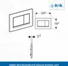 Technical drawing and dimensions of a toilet flush plate. Produktbild-Vorschau