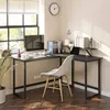 Biurko narożne czarne z półką na monitor Podgląd zdjęcia produktu 7