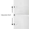 Close-up of a white cabinet interior showing adjustable shelf placement options. Anteprima dell’immagine prodotto