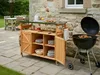 BELIANI Outdoor Kücheninsel Hellbraun Tannenholz Edelstahl Produktbild-Vorschau 2