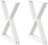 vidaXL Esstisch Beine 2 Stück Weiß 70x(72-73,3) cm Stahl Produktbild-Vorschau 1