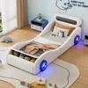 A child's bedroom with a car-shaped bed. Produktbild-Vorschau