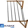 A wooden wall-mounted drying rack with black metal bars, shown against a white background. Anteprima dell’immagine prodotto