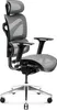 A black and gray ergonomic office chair with a headrest, viewed from the side. Anteprima dell’immagine prodotto