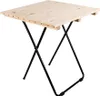 A wooden folding table with black metal legs against a white background. Anteprima dell’immagine prodotto