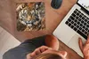 MuchoWow® Mauspad Mousepad Tiger - Malerei - Braun 20x20 cm Produktbild-Vorschau 3