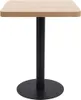 A square bistrot table with a light brown wooden top and a black metal base, isolated on a white background. Náhľad obrázku produktu