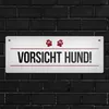 Vorsicht Hund! Metallschild mit Pfoten Motiv in rot Warnung Produktbild-Vorschau 7