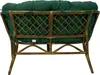 Back view of a rattan sofa with green cushions. Anteprima dell’immagine prodotto