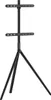 A black TV stand with a tripod base and two horizontal mounting brackets. Anteprima dell’immagine prodotto