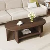 Table basse ovale Merax avec motif rainuré, table d'appoint Voir les images du produit 2