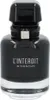 A black and clear glass perfume bottle with a black cap and silver accents. Produktbild-Vorschau