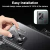 A hand is shown placing a camera lens protector onto a smartphone. Produktbild-Vorschau