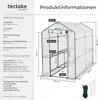 A diagram and specifications for a greenhouse. Produktbild-Vorschau