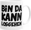 Kaffee-Tasse Bin da kann losgehen einfarbig MoonWorks® weiß Produktbild-Vorschau 1