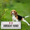Vorsicht Hund! Metallschild mit Pfoten Motiv in rot Warnung Produktbild-Vorschau 5
