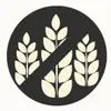 A graphic icon representing a 'gluten-free' symbol, featuring three stylized wheat stalks crossed out by a diagonal line within a dark gray circle. Anteprima dell’immagine prodotto