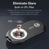 A close-up marketing image of a microscope lens attachment for a phone, highlighting its CPL filter feature. Produktbild-Vorschau