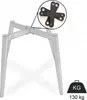 A diagram of a chair base with a close-up inset of a connecting piece and a weight capacity indicator. Produktbild-Vorschau